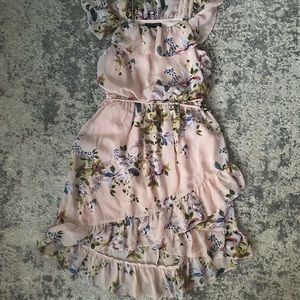Girls pink floral dress
